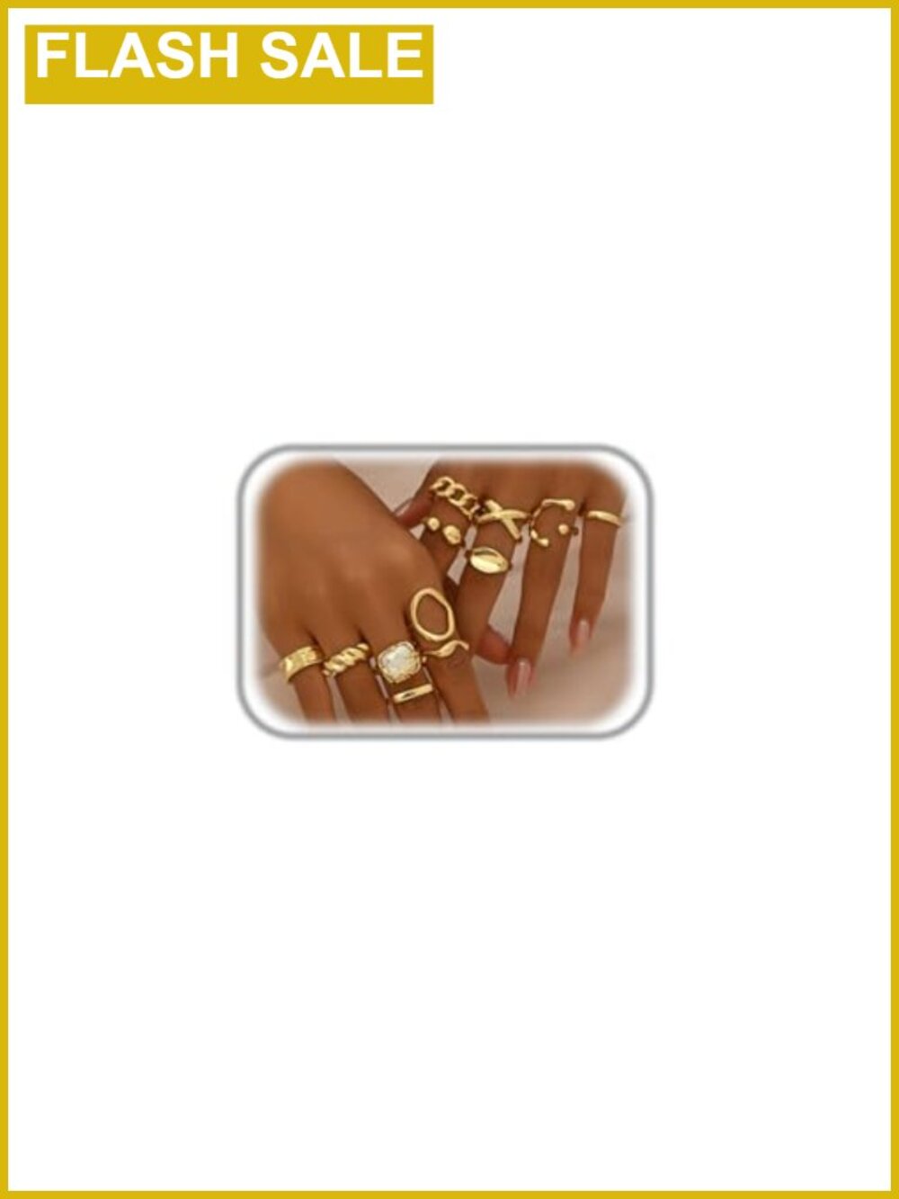 14K Gold Plated Stackable Rings Set for Women Adjustable Midi Knuckle Rings